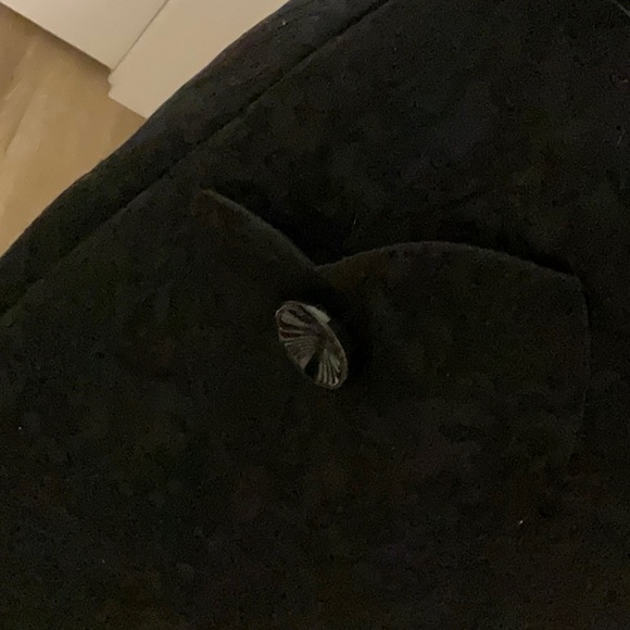 Liz Claiborne black dress so classy Aline tapestry type fabric - Picture 3 of 10